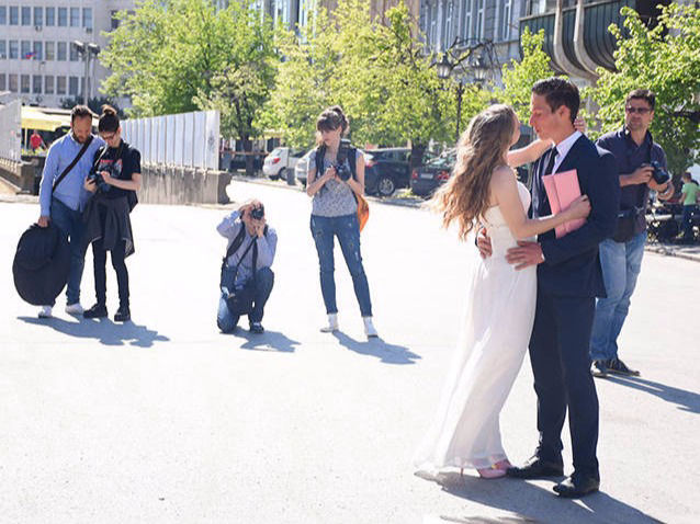 Terneski kurs, škola Fokus, na centru NS, fotografisanje venčanja